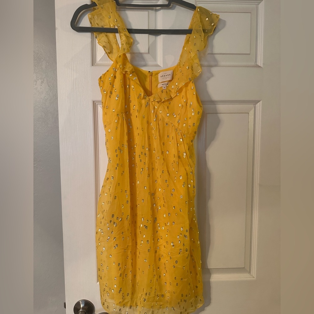 Sezane Olymea Dress Jaune Doré - Size 38